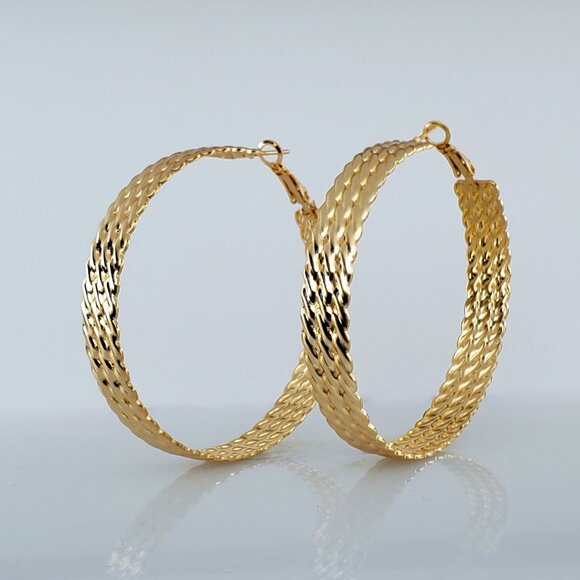 14K Gold Womens Large Chunky Hoop Earrings Round Big Hoops 14 Karat New Jewelry
